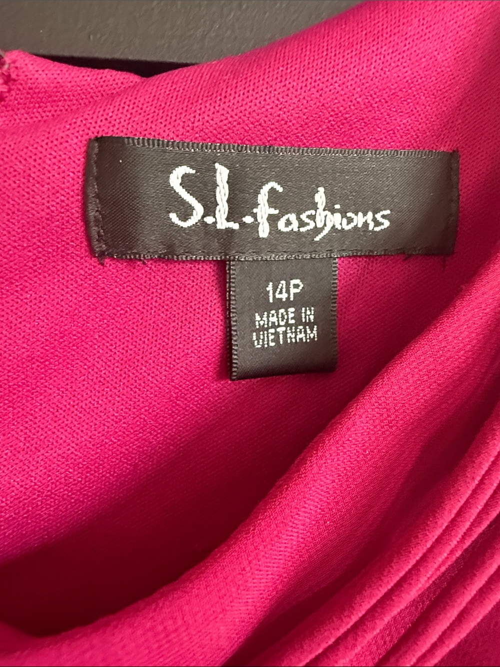S.L. Fashions Hot Magenta Layered Ruffle Dress - Picture 2 of 5